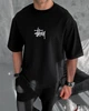 Стильна чоловіча футболка Stussy&nbsp; оверсайз M чорна (F190) - зображення 1