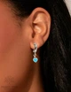 Серьги Серебряные Патриотические Family Tree Jewelry Line Сердечка Голубые Серебро родированное - изображение 2