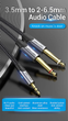 Кабель аудио Vention 3.5 mm to 2х 2pin 6.35 mm F/M адаптер 5 м Black (BARHJ) - изображение 6