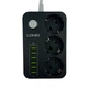 Сетевой фильтр-удлинитель 3 розетки LDNIO SE3631 6хUSB 3.4 А 2 м черный - изображение 2