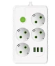 Подовжувач мережевий UA Power F15U 16A 4 розетки, 3USB, 2 м White - зображення 1