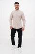 Рубашка лен стойка Trend Collection U02-152 бежевый L - изображение 3