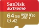 Карта памяти microSD 64Gb SanDisk Extreme Class 10 UHS-I U3 V30 A2 + SD адаптер (SDSQXAH-064G-GN6AA) - изображение 1