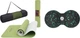 Набор коврик спортивный Cornix TPE 183 x 61 x 0.6 см для йоги и фитнеса XR-0008 Green/Grey + Массажный мяч двойной Cornix XR-0123 EPP DuoBall 8 х 16 см Черный/Зеленый - изображение 1