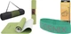 Набор коврик спортивный Cornix TPE 183 x 61 x 0.6 см для йоги и фитнеса XR-0008 Green/Grey + Резинка для фитнеса и спорта из ткани Cornix Loop Band XR-0138 7-9 кг Зеленая - изображение 1