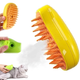 Паровая щетка массажер спрей 3 в 1 Pet Spray Massage Brush для вычесывания собак и кошек с паровым распылителем Желтая (D-2019091630) - изображение 2