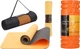 Набор спортивный коврик Cornix TPE 183 x 61 x 0.6 см для йоги и фитнеса XR-0001 Orange/Black + Массажный ролик Cornix EVA 33 x 14 см XR-0033 Orange - изображение 1