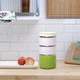 Ланч бокс Kamille KM-2104 1480мл обеденный тройной из пластика и нержавеющей стали зеленый (33-84-2104ZL) - изображение 2