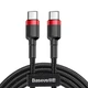 Кабель Baseus Cafule USB Type-C to USB Type-C 60W PD Quick charge 1 м Black/Red (CATKLF-I91) - зображення 1