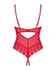 Боді з доступом Obsessive Ingridia crotchless teddy XL/2XL, червоне, відкриті груди - зображення 4