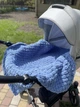 Плюшевий в'язаний дитячий плед "Плетінка" 80 на 80 см №374 - Пастельно-блакитний - изображение 1