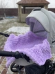 Плюшевий в'язаний дитячий плед "Плетінка" 80 на 80 см №27 - Ніжно-бузковий - изображение 1