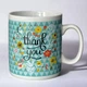 Подарочная чашка гигант из керамики "Thank you", 1000мл, Зеленый - изображение 1