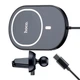 Холдер Hoco CA90 Powerful magnetic wireless charging car holder Black - зображення 2