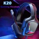 Проводные наушники игровые с микрофоном и RGB подсветкой для компьютера Onikuma K20 - изображение 9