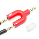 Разветвитель для наушников и микрофона Addap AJA-03, 3,5 мм Jack 3-pin на 4-pin | Аудиоадаптер, сплиттер, красный - изображение 3