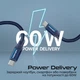 Кабель Promate Springy USB-C to USB-C 60W Power Delivery 1.2 м Blue (springy.blue) - зображення 2