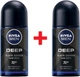 Упаковка антиперспирантов шариковых NIVEA MEN Deep Черный уголь Темное дерево 50 мл х 2 шт (4006067432427) - изображение 1