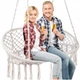 Подвесное плетеное садовое кресло-качели Carruzzo BOHO для 2 человек гнездо бежевое - изображение 3