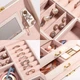 Шкатулка Casegrace SP-01111 Pink 17*12*12,5 см для украшений и ювелирных изделий трехуровневая с зеркалом - изображение 5