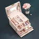 Шкатулка Casegrace SP-01111 Pink 17*12*12,5 см для украшений и ювелирных изделий трехуровневая с зеркалом - изображение 6