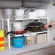 Многофункциональная кухонная полка для харнения посуды регулируемая 38-70 см - изображение 4
