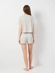 Пижама (футболка + шорты) женская из вискозы Trendyol THMSS20PT0230 S Grey Marl (8683048217160) - изображение 2