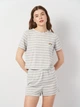 Пижама (футболка + шорты) женская из вискозы Trendyol THMSS20PT0230 S Grey Marl (8683048217160) - изображение 1