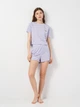 Пижама (футболка + шорты) женская из вискозы Trendyol THMSS20PT0230 S Lila (8683048217207) - изображение 4