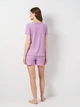 Пижама (футболка + шорты) женская Trendyol THMSS21PT0259 XS Light Purple (8683048219386) - изображение 2