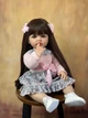 Велика вінілова лялька ручної роботи Reborn Baby Doll зі справжнім довгим волоссям та великими очима - зображення 4