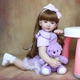 Большая виниловая кукла ручной работы с Медвежонком Reborn Baby Doll с настоящими волосами и большими глазами - изображение 2