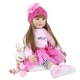 Большая виниловая кукла ручной работы с Зайчиком Reborn Baby Doll с настоящими волосами и красивыми глазами - изображение 5