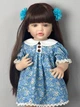 Велика вінілова лялька ручної роботи в сукні Reborn Baby Doll зі справжнім волоссям і красивими очима. - зображення 3