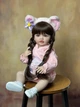 Большая виниловая кукла ручной работы в ушках Reborn Baby Doll с настоящими волосами, заплетенными в косички - изображение 1