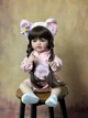 Большая виниловая кукла ручной работы в ушках Reborn Baby Doll с настоящими волосами, заплетенными в косички - изображение 5