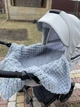 Плюшевий в'язаний дитячий плед "Плетінка" 80 на 80 см №428 - Сірий - изображение 1