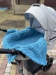 Плюшевий в'язаний дитячий плед "Плетінка" 80 на 80 см №294 - Бірюзово-синій - изображение 1