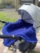 Плюшевий в'язаний дитячий плед "Плетінка" 80 на 80 см №360 - Темно-синій - изображение 1