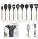 Набір кухонного приладдя Kitchen Set 12 предметів Силіконові аксесуари для кухні з підставкою чорний - зображення 2