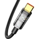 Кабель Baseus Explorer Series Auto Power-Off Fast Charging Data Cable USB to Type-C 100W 2m (CATS000301) Black - зображення 3