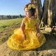 Пышное платье для маленьких девочек, платье принцессы с блестками (Желтое 100см) - изображение 4