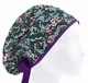 Медицинская шапочка-чепчик женская HeadwearUniverse универсальная принт Цветы на зелёном - изображение 1