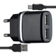 СЗУ Hoco C12 Smart dual USB charger set with Micro cable(EU) 2USB 2.4A Black - изображение 1