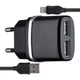 СЗУ Hoco C12 Smart dual USB charger set with Lightning cable(EU) 2USB 2.4A Black - изображение 1