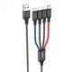Кабель Hoco X76 4-in-1 Super charging cable ( iP + iP + Type-C + Microsoft ) Black - зображення 3