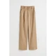 Брюки Regular Fit широкие прямые для женщины H&M 1096238-001 36(S) Бежевый - изображение 1