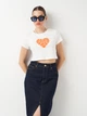 Футболка хлопковая женская Converse Colorful Heart Tee White 10026369-102 L Белая (194434899634) - изображение 1