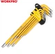 Набор ключей шестигранных метрических с длинным рычагом Workpro PRO+ TORX CR-V 9 шт (WP222008) - изображение 4