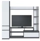 Стенка для ТВ Брайт, горка в гостиную с пеналом 2100 х 520 х 2000 h Мастер Форм ДСП Антрацит / фасад БЕЛЫЙ (левосторонняя) 31019 - изображение 1